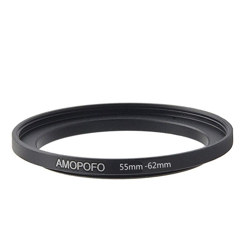 Amopofo Metal Step Up Ring Adapter 55mm to 62mm Step-Up Lens Adapter Ring For Filters, Made Of CNC Machined space aluminum With Matte Black Electroplated Finish,Compatible with All 55mm Camera Lenses & 62mm A - Image 3